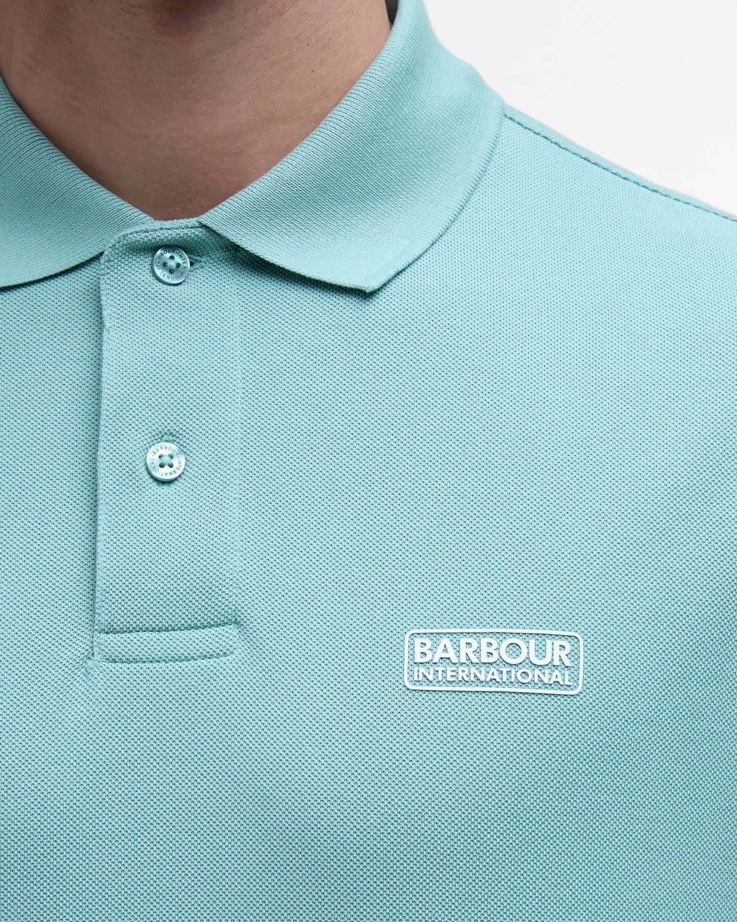 Barbour International Essential Short Sleeve Mens Polo - Granite Green