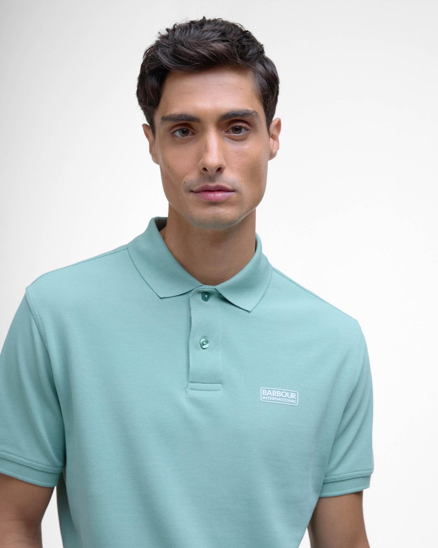 Barbour International Essential Short Sleeve Mens Polo - Granite Green