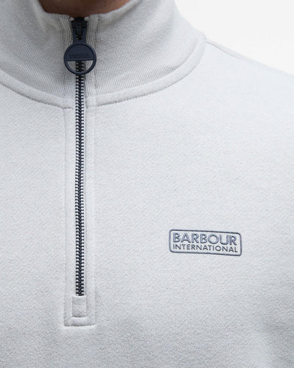 Barbour International Essential Half-Zip Mens Sweatshirt - Concrete