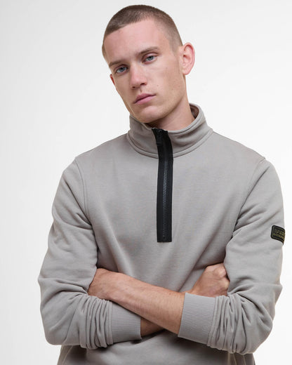 Barbour International Outline Mens Funnel Neck Sweatshirt - Concrete