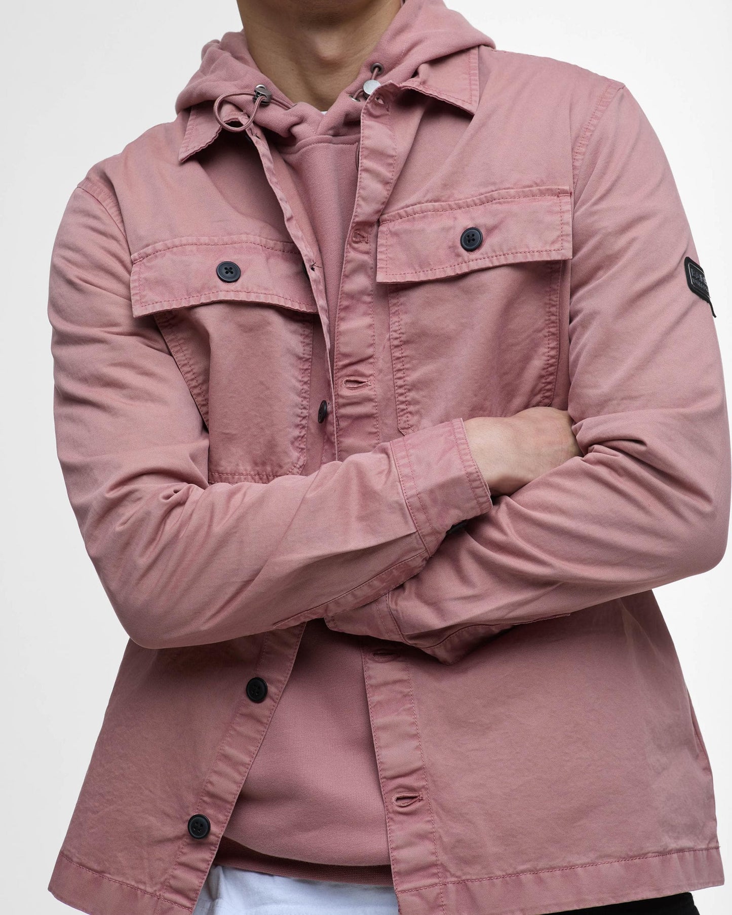 Barbour International Arlo Mens Overshirt - Vintage Pink