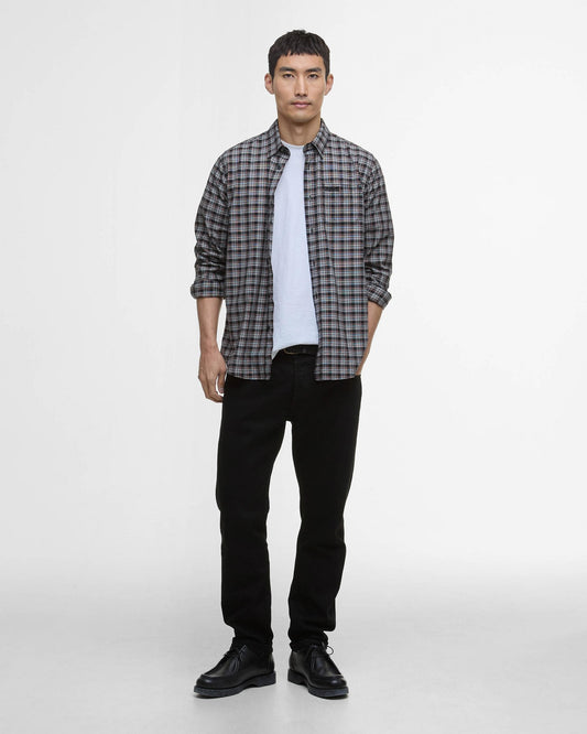 Barbour International Hawks Mens Check Long Sleeve Oxford Shirt - Black