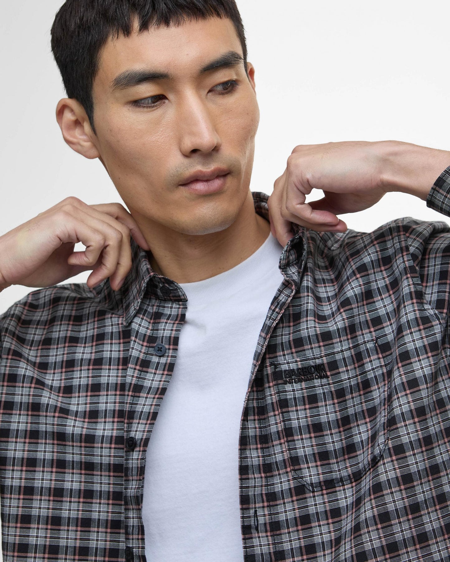 Barbour International Hawks Mens Check Long Sleeve Oxford Shirt - Black