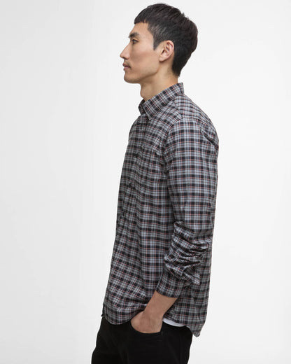 Barbour International Hawks Mens Check Long Sleeve Oxford Shirt - Black