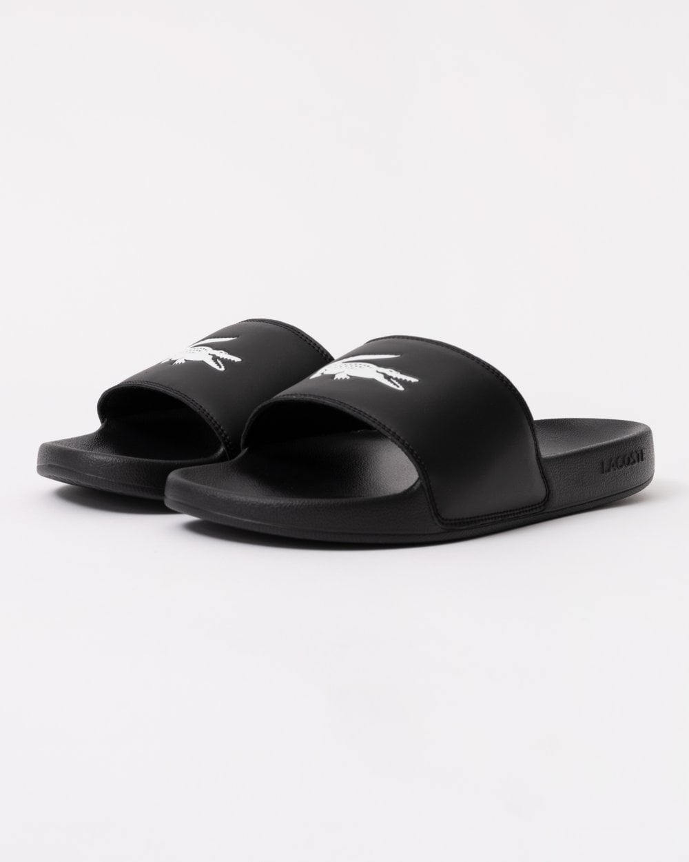 Lacoste Mens Serve Sliders - Black/White 312 - CHO - Designer Mens Sandals