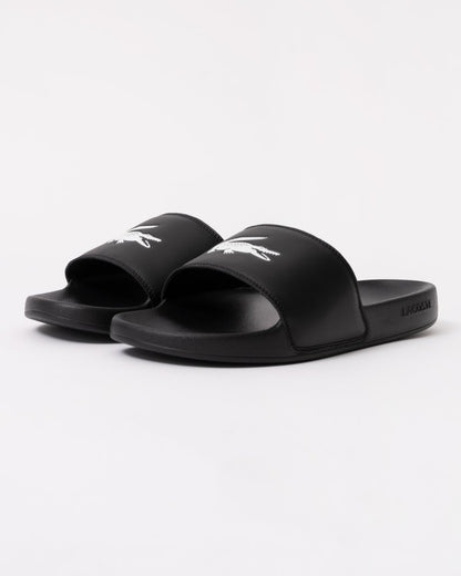 Lacoste Mens Serve Sliders - Black/White 312 - CHO - Designer Mens Sandals