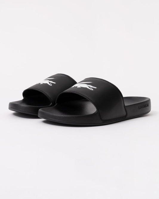Lacoste Mens Serve Sliders - Black/White 312 - CHO - Designer Mens Sandals