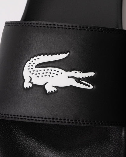 Lacoste Mens Serve Sliders - Black/White 312 - CHO - Designer Mens Sandals