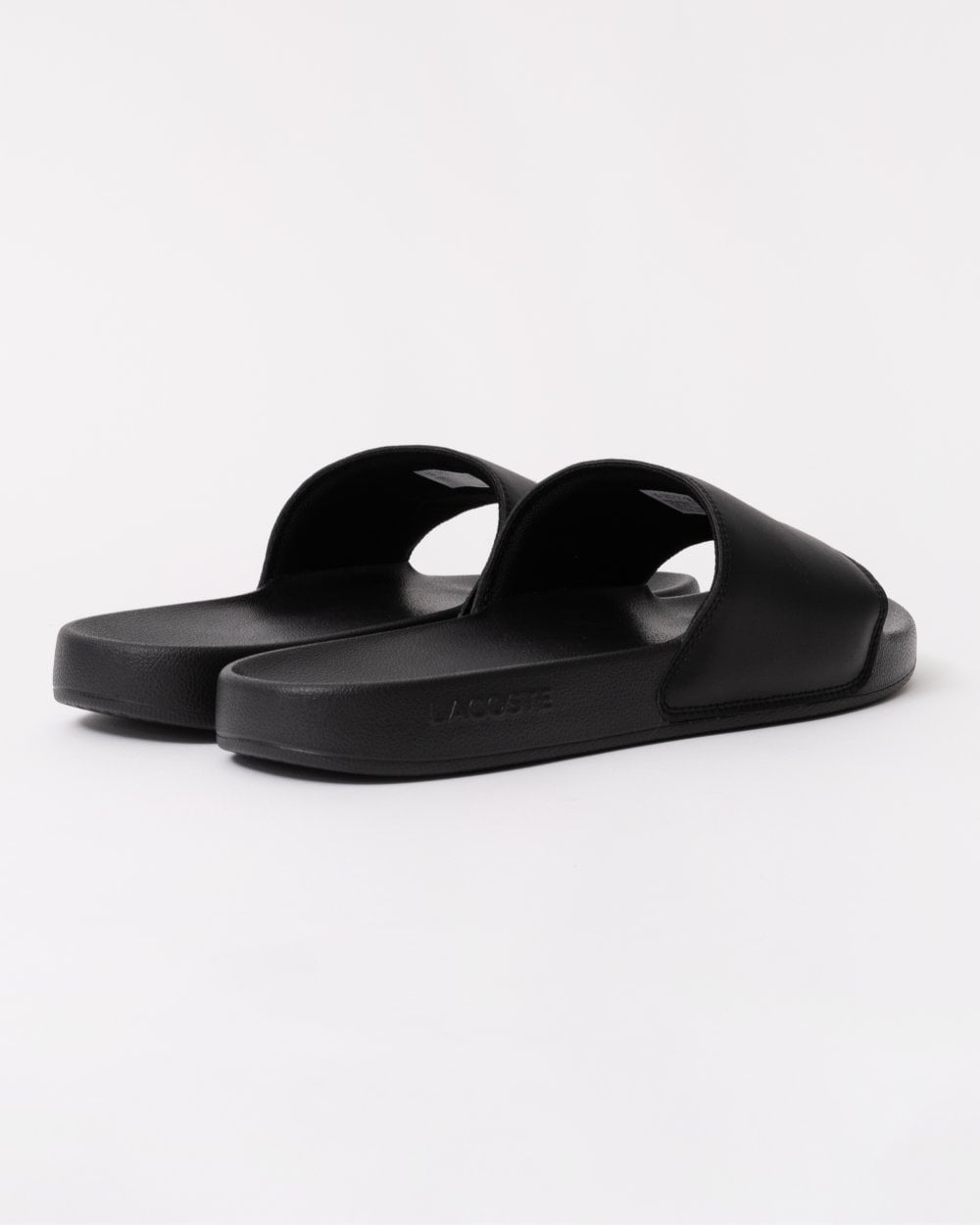 Lacoste Mens Serve Sliders - Black/White 312 - CHO - Designer Mens Sandals