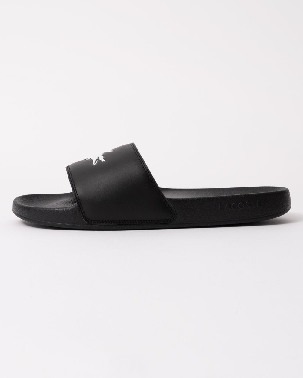 Lacoste Mens Serve Sliders - Black/White 312 - CHO - Designer Mens Sandals