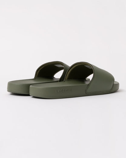Lacoste Mens Serve Sliders - Khaki/White 255 - CHO - Designer Mens Sandals