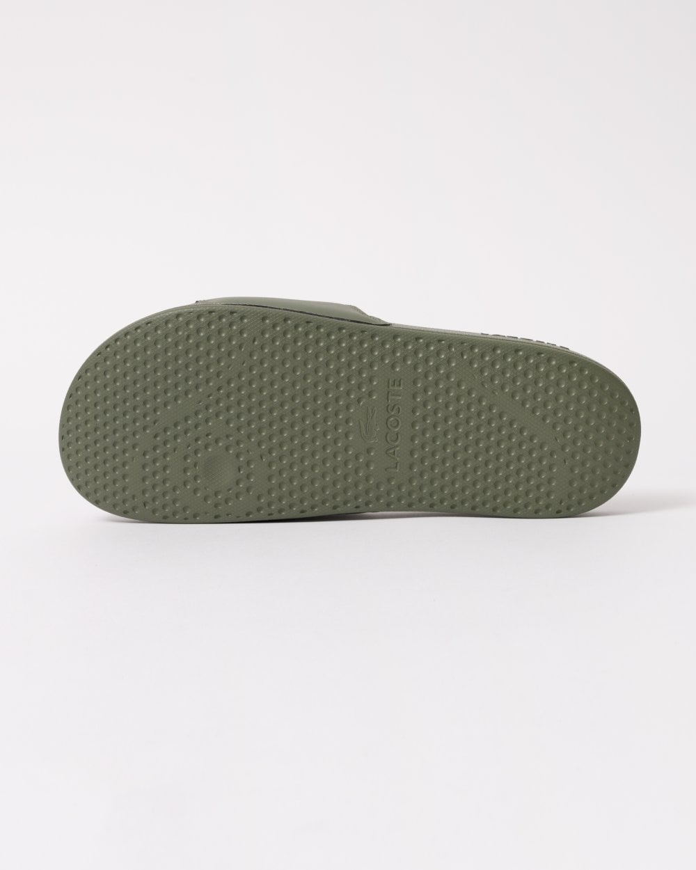 Lacoste Mens Serve Sliders - Khaki/White 255 - CHO - Designer Mens Sandals