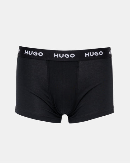 HUGO 3-Pack Mens Trunks with Coloured Waistbands - Black 010