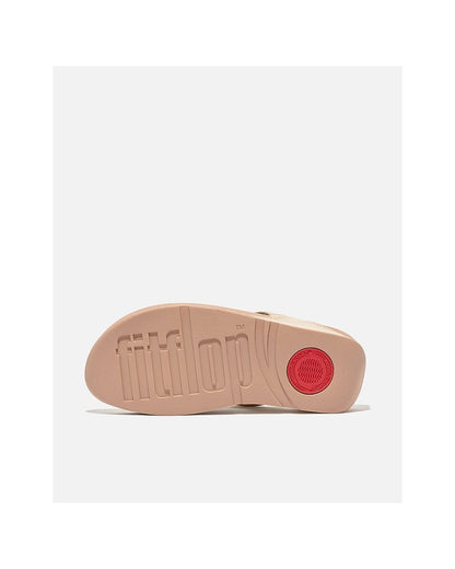 Fitflop Lulu Leather Toepost Womens Flip-Flop - Platino 675