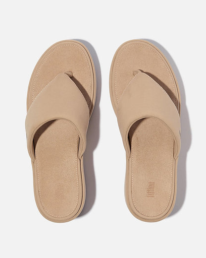 FitFlop PlatFForms Womens Wedge Toe-Post Sandals - Classic Beige B41 - CHO - Designer Womens Sandals