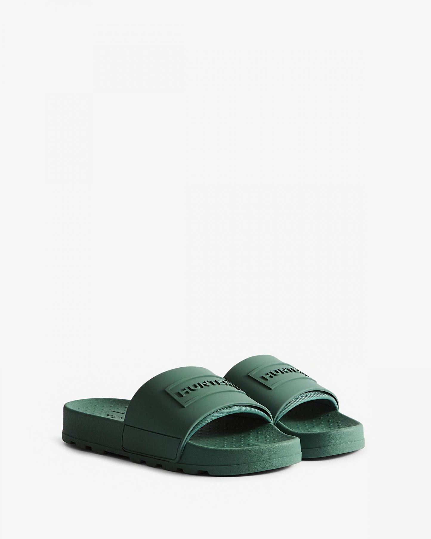 Hunter Unisex Core Embossed Silicone Slider - Hunter Green
