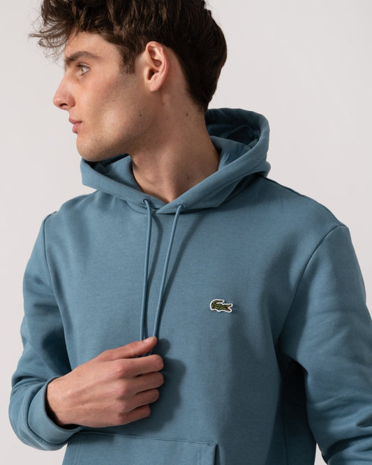 Lacoste Mens Fleece Hoodie - Limestone HD9