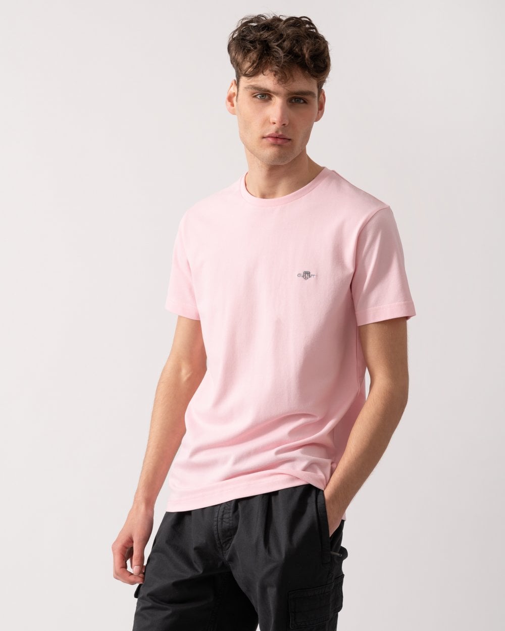 GANT Mens Slim Pique Short Sleeve T-Shirt - 637 California Pink