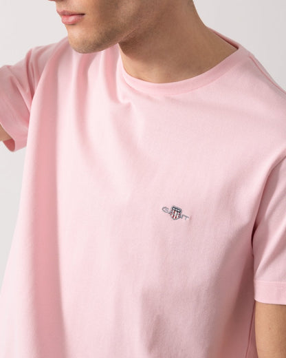GANT Mens Slim Pique Short Sleeve T-Shirt - 637 California Pink