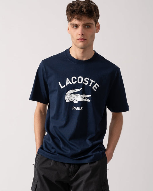 Lacoste Lacoste Signature Croc Print Cotton T-shirt