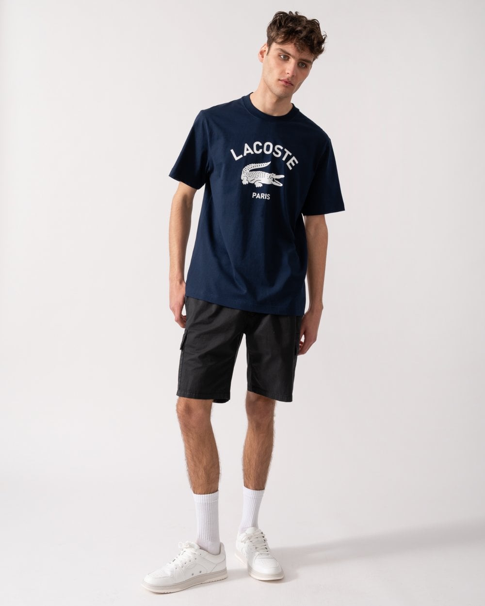 Lacoste Lacoste Signature Croc Print Cotton T-shirt