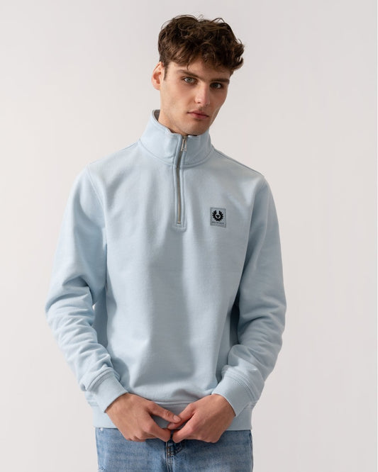 Belstaff Quarter Zip Sweatshirt - Sky Blue