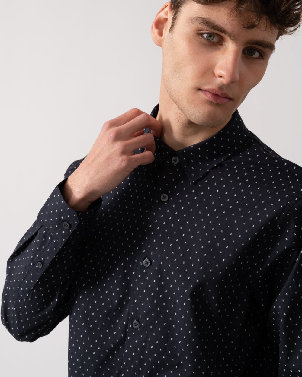 Armani Exchange Armani Exchange Mens AX Print Long Sleeve Shirt