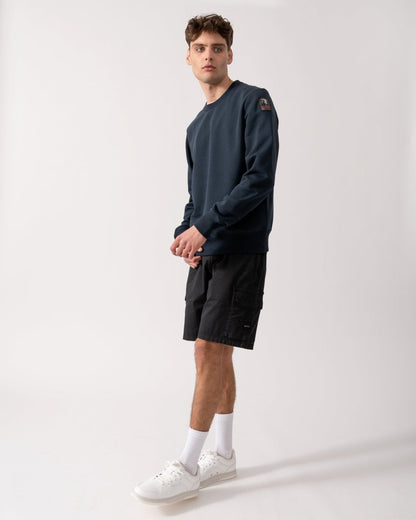 Parajumpers K2 Mens Crew Neck Sweatshirt with Logo Patch - Blue Navy 0316