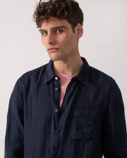 PS Paul Smith Mens Long Sleeve Tailored  Fit T-Shirt - 49 Very Dark Navy