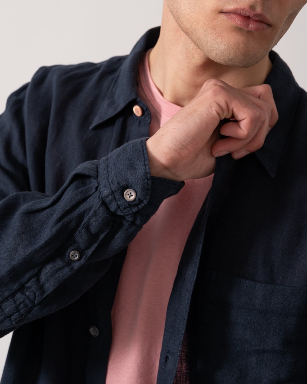 PS Paul Smith Mens Long Sleeve Tailored  Fit T-Shirt - 49 Very Dark Navy