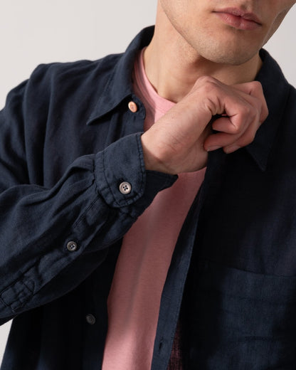 PS Paul Smith Mens Long Sleeve Tailored  Fit T-Shirt - 49 Very Dark Navy