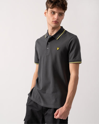 Lyle & Scott Tipped Mens Polo Shirt SP1524VOG - X735 Gunmetal/ Steward