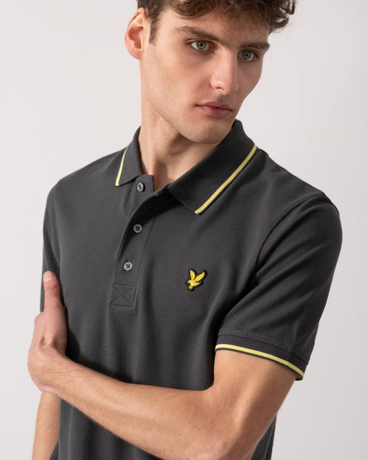 Lyle & Scott Tipped Mens Polo Shirt SP1524VOG - X735 Gunmetal/ Steward
