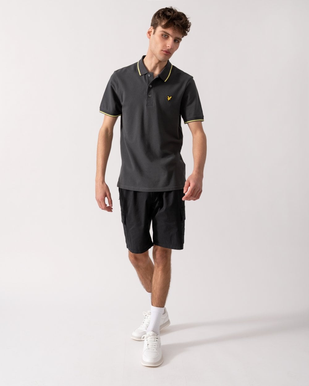 Lyle & Scott Tipped Mens Polo Shirt SP1524VOG - X735 Gunmetal/ Steward