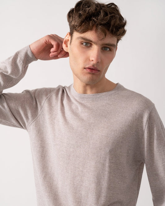 Oliver Sweeney Camber Mens Crew Neck Jumper - Pebble