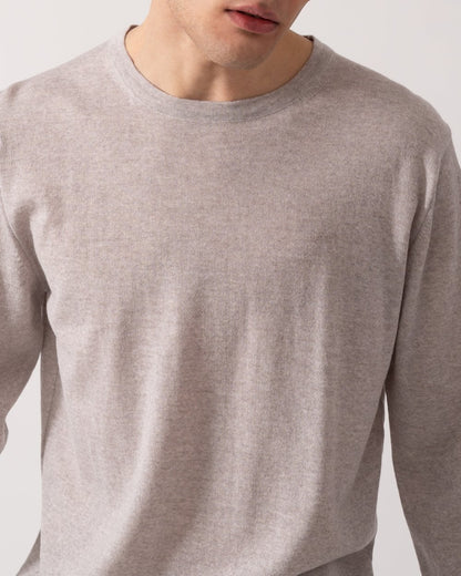 Oliver Sweeney Camber Mens Crew Neck Jumper - Pebble