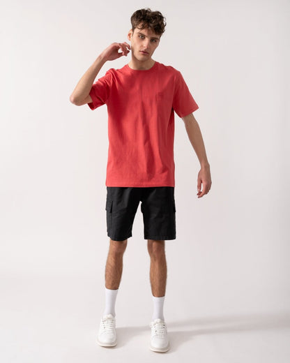 BOSS Orange Tales Mens Cotton-Jersey T-shirt With Logo Patch - Open Red 645