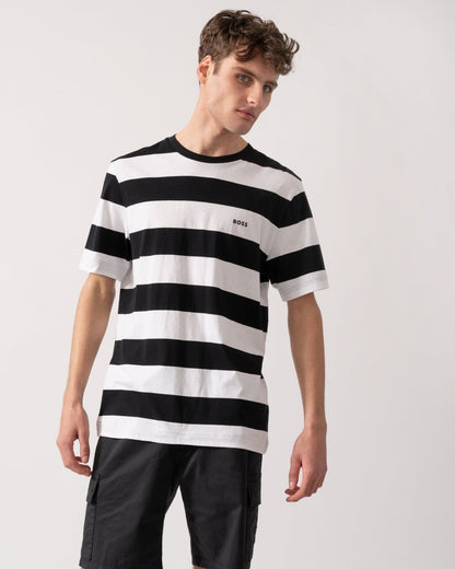 BOSS Orange Tales Stripe Mens T-Shirt - Black 001