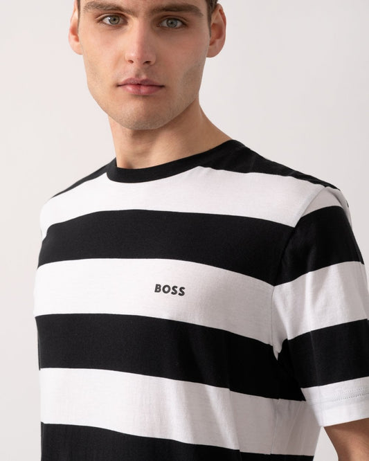 BOSS Orange Tales Stripe Mens T-Shirt - Black 001