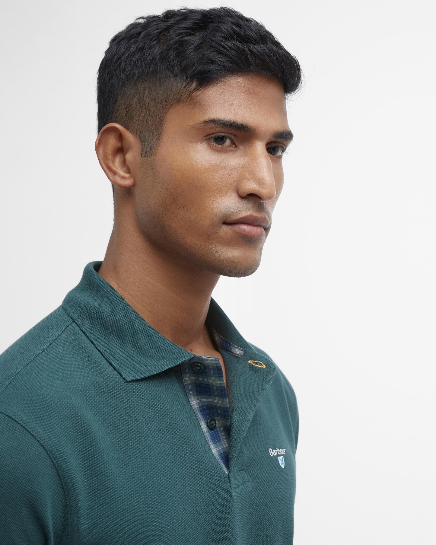 Barbour Tartan Pique Mens Polo S/S 25 - Green Gables