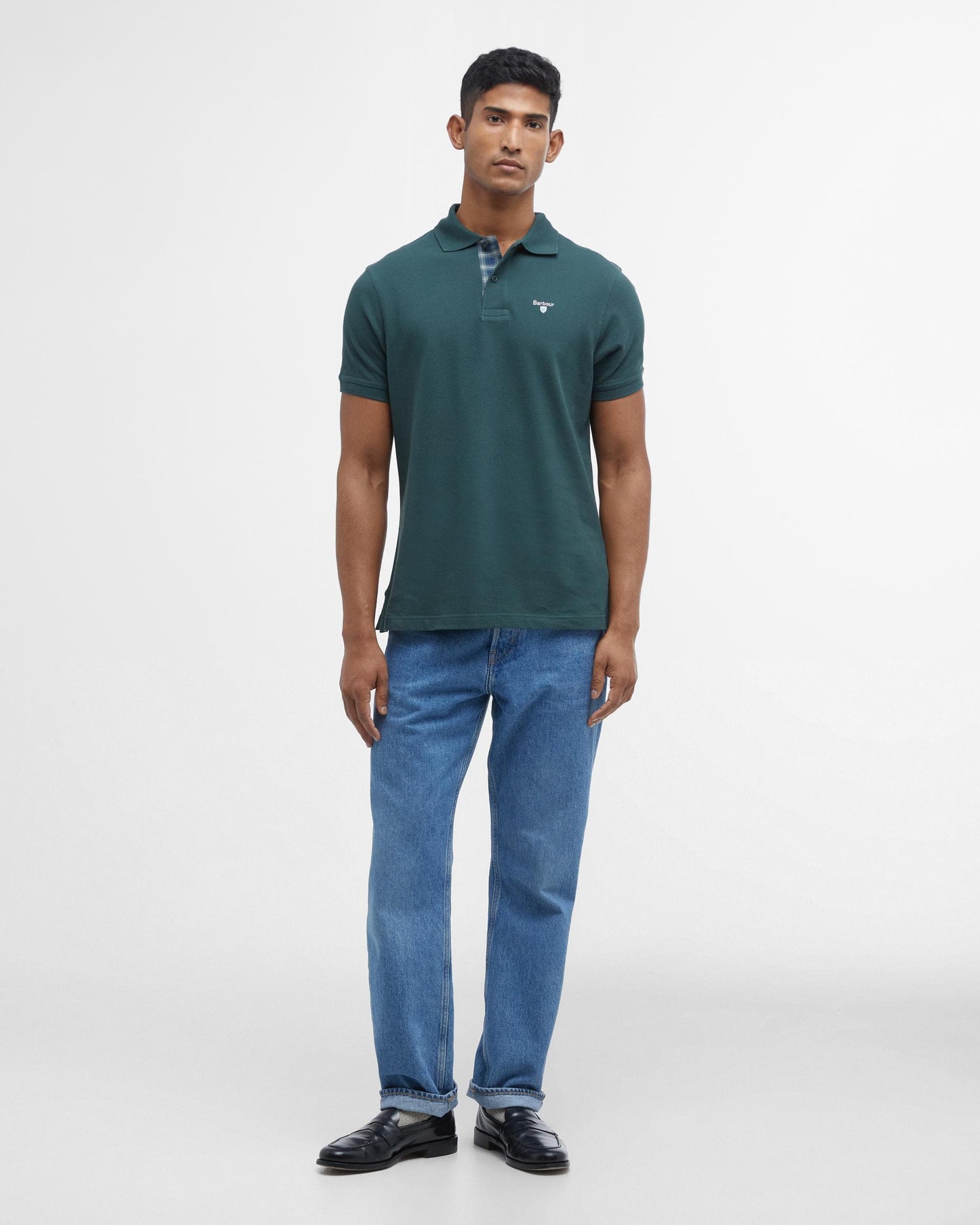 Barbour Tartan Pique Mens Polo S/S 25 - Green Gables