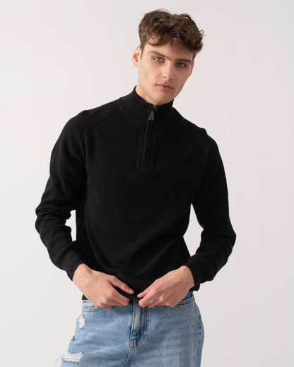 Belstaff Guide Mens Quarter Zip Jumper - Black