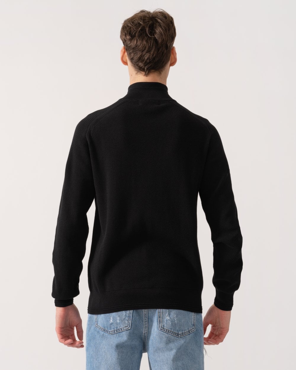 Belstaff Guide Mens Quarter Zip Jumper - Black