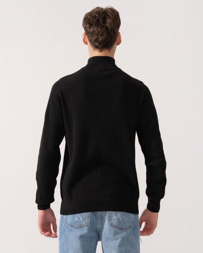 Belstaff Guide Mens Quarter Zip Jumper - Black