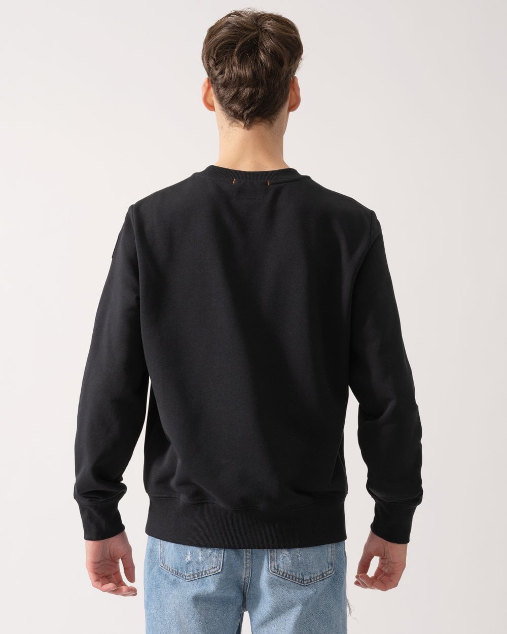 Parajumpers K2 Mens Crew Neck Sweatshirt with Logo Patch - Black 0541