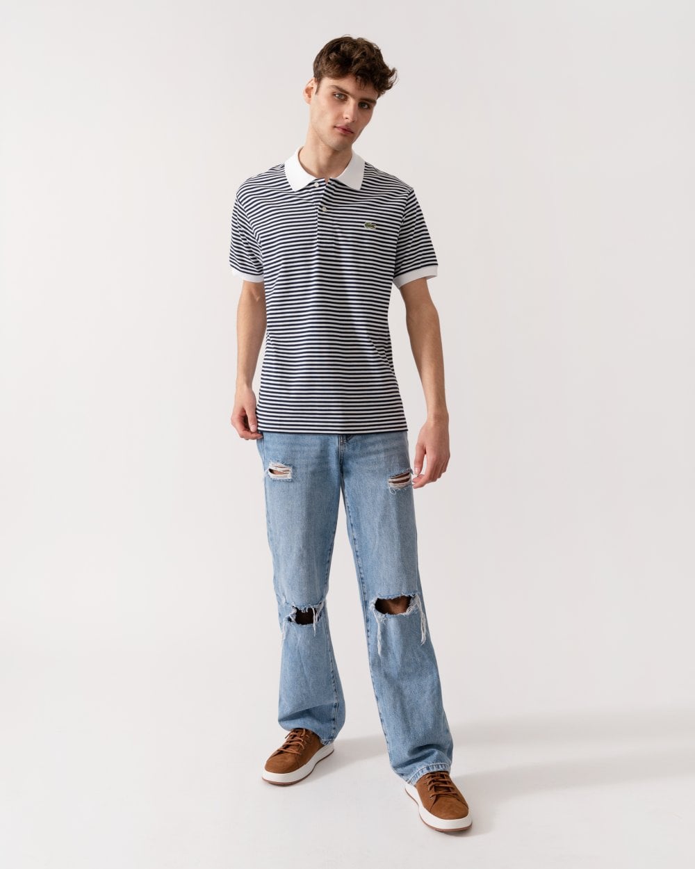 Lacoste Lacoste Striped Mens Polo Shirt