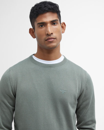Barbour Pima Cotton Mens Crew Sweatshirt - Agave Green