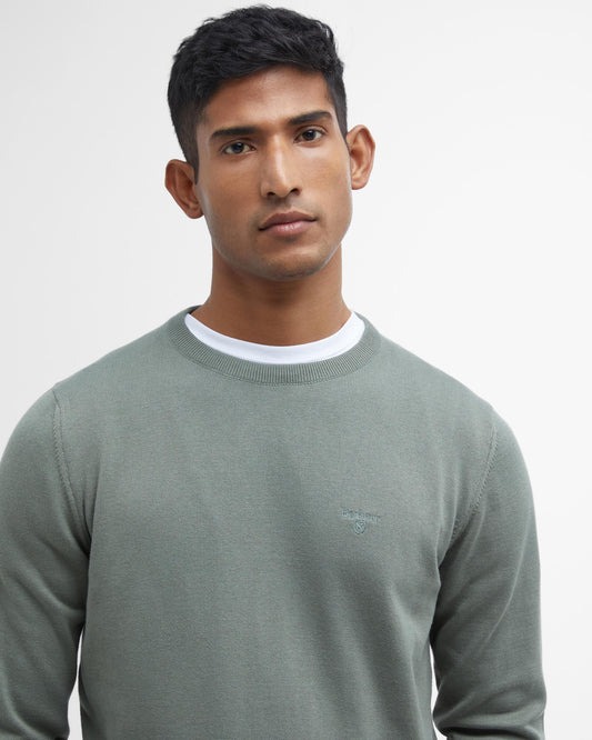 Barbour Pima Cotton Mens Crew Sweatshirt - Agave Green
