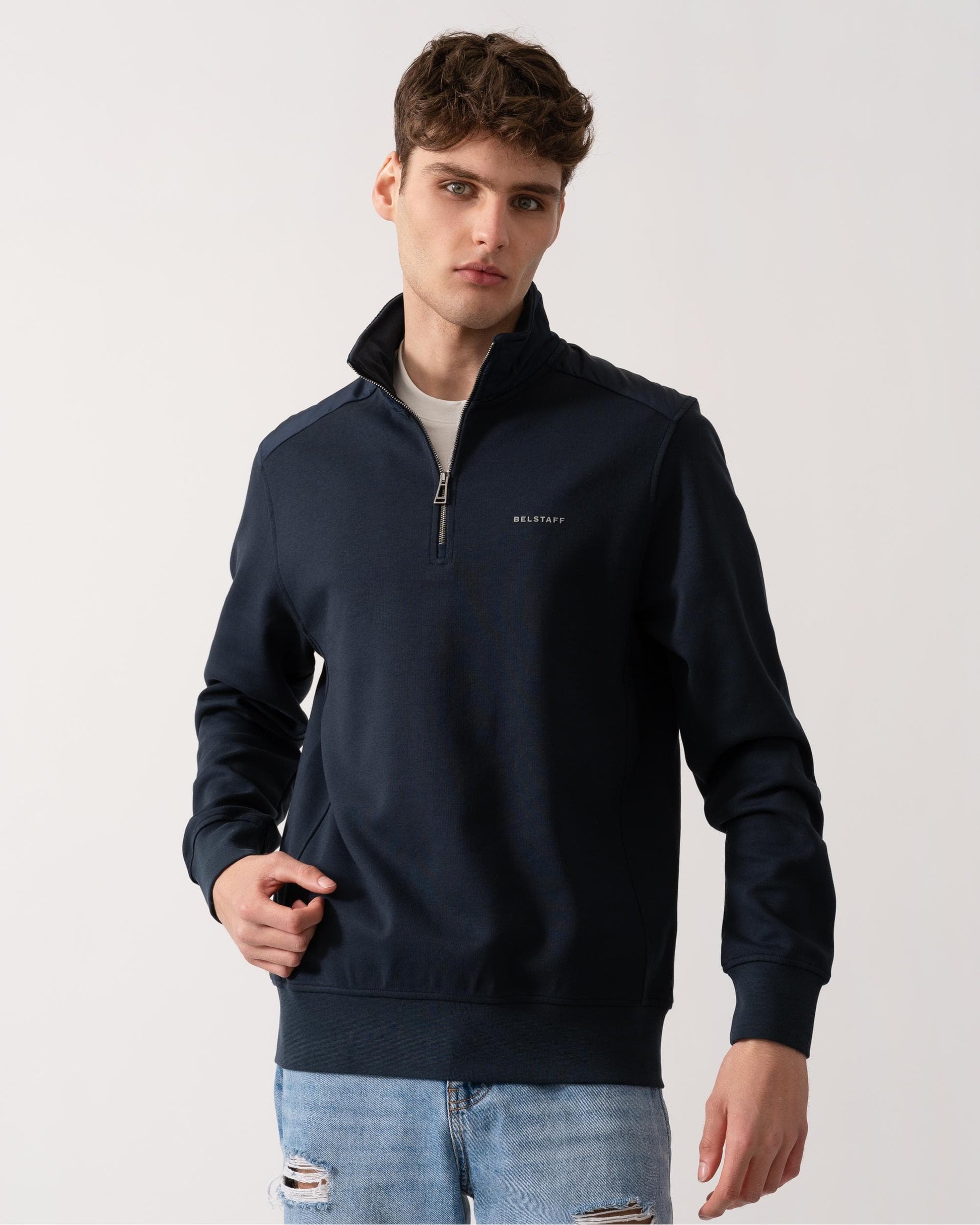 Belstaff Belstaff Alloy Mens Quarter Zip Sweatshirt