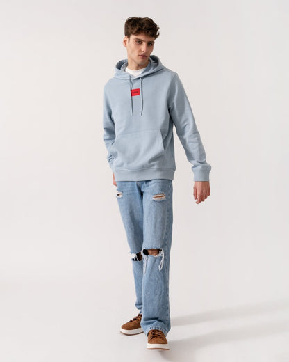 HUGO Daratschi214 Label Logo Mens Hoodie - Open Blue 483